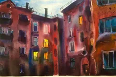 У твоего окна, Клишевская Светлана, Акварель, бумага, 2025